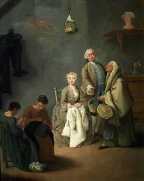 Pittura di genere. Laboratorio di ricamo di P. Longhi (Venezia, Museo Ca' Rezzonico).De Agostini Picture Library/A. Dagli Orti Pittura di genere. Laboratorio di ricamo di P. Longhi (Venezia, Museo Ca' Rezzonico).De Agostini Picture Library/A. Dagli Orti