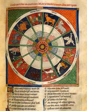 Astrologia. I segni dello zodiaco da un codice provenzale (sec. XIII-XIV).De Agostini Picture Library / G. Dagli Orti Astrologia. I segni dello zodiaco da un codice provenzale (sec. XIII-XIV).De Agostini Picture Library / G. Dagli Orti