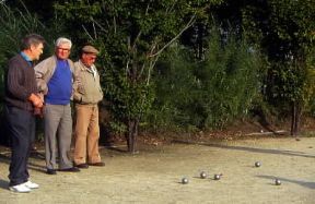 Boccia . Giocatori durante una partita.De Agostini Picture Library/W. Buss
