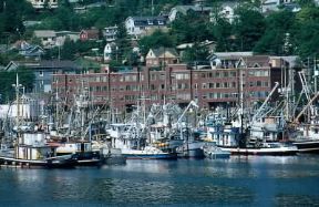 Alaska. Veduta del porto di Ketchikan.De Agostini Picture Library/G. Carfagna Alaska. Veduta del porto di Ketchikan.De Agostini Picture Library/G. Carfagna