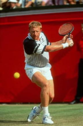 Boris Becker. Il grande tennista impegnato in un incontro.Farabolafoto Boris Becker. Il grande tennista impegnato in un incontro.Farabolafoto