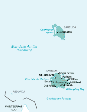 Antigua e Barbuda. Cartina geografica. Antigua e Barbuda. Cartina geografica.