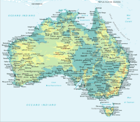 Australia. Cartina geografica. Australia. Cartina geografica.