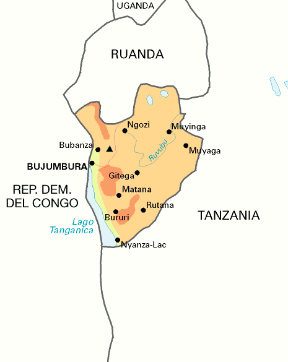 Burundi. Cartina geografica. Burundi. Cartina geografica.