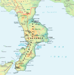 Calabria. Cartina geografica. Calabria. Cartina geografica.