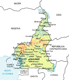 Camerun. Cartina geografica. Camerun. Cartina geografica.