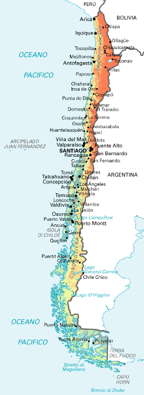 Cile. Cartina geografica. Cile. Cartina geografica.