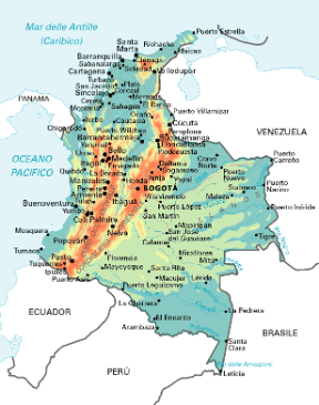 Colombia. Cartina geografica. Colombia. Cartina geografica.