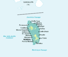 Dominica. Cartina geografica. Dominica. Cartina geografica.