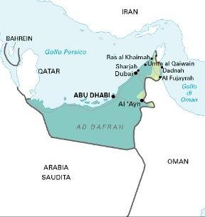 Emirati Arabi Uniti. Cartina geografica. Emirati Arabi Uniti. Cartina geografica.