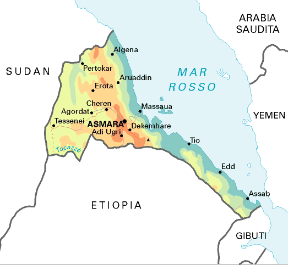 Eritrea. Cartina geografica. Eritrea. Cartina geografica.
