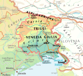 Friuli-Venezia Giulia. Cartina geografica. Friuli-Venezia Giulia. Cartina geografica.
