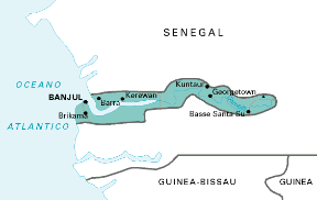 Gambia. Cartina geografica. Gambia. Cartina geografica.