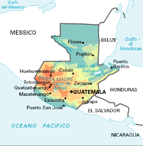 Guatemala. Cartina geografica. Guatemala. Cartina geografica.