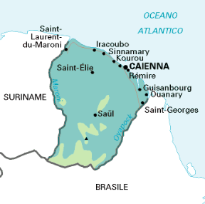 Guayana Francese. Cartina geografica. Guayana Francese. Cartina geografica.