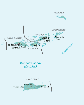 Isole Vergini. Cartina geografica. Isole Vergini. Cartina geografica.