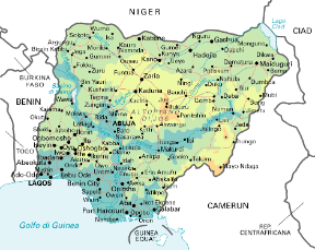 Nigeria. Cartina geografica. Nigeria. Cartina geografica.