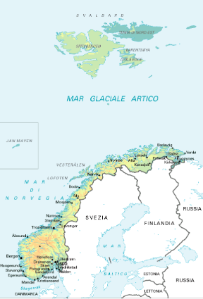 Norvegia. Cartina geografica. Norvegia. Cartina geografica.