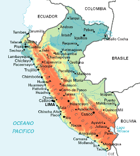 PerÃº. Cartina geografica.