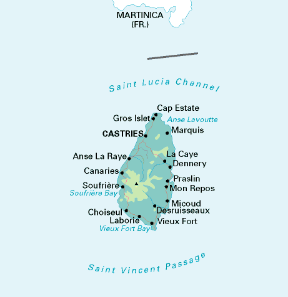 Saint Lucia. Cartina geografica. Saint Lucia. Cartina geografica.