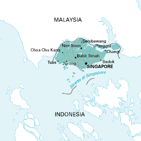 Singapore. Cartina geografica. Singapore. Cartina geografica.