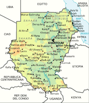 Sudan. Cartina geografica. Sudan. Cartina geografica.