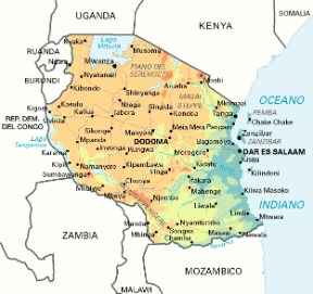 Tanzania. Cartina geografica. Tanzania. Cartina geografica.