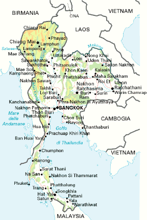Thailandia. Cartina geografica. Thailandia. Cartina geografica.
