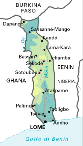 Togo. Cartina geografica. Togo. Cartina geografica.