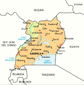 Uganda. Cartina geografica. Uganda. Cartina geografica.