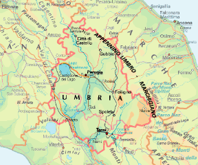 Umbria. Cartina geografica. Umbria. Cartina geografica.