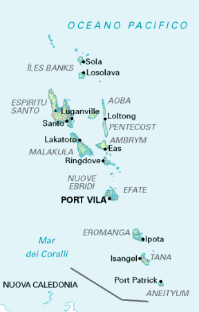 Vanuatu. Cartina geografica. Vanuatu. Cartina geografica.