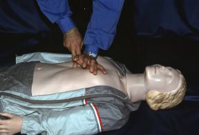 Massaggio cardiaco esterno. Posizionamento delle mani. Massaggio cardiaco esterno. Dopo aver localizzato il margine inferiore della gabbia toracica e aver fatto scorrere le dita fino a incontrare lo sterno, affiancate il palmo dell’altra mano fino a incontrare le due dita. Massaggio cardiaco esterno. Posizionamento delle mani. Massaggio cardiaco esterno. Dopo aver localizzato il margine inferiore della gabbia toracica e aver fatto scorrere le dita fino a incontrare lo sterno, affiancate il palmo dell’altra mano fino a incontrare le due dita.