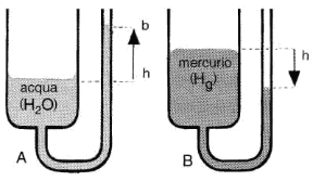 Figura 10.1 Fenomeno della capillarità: in (A) il menisco è concavo e il livello del liquido si innalza; in (B) il menisco è convesso e il livello del liquido si abbassa. Figura 10.1 Fenomeno della capillarità: in (A) il menisco è concavo e il livello del liquido si innalza; in (B) il menisco è convesso e il livello del liquido si abbassa.