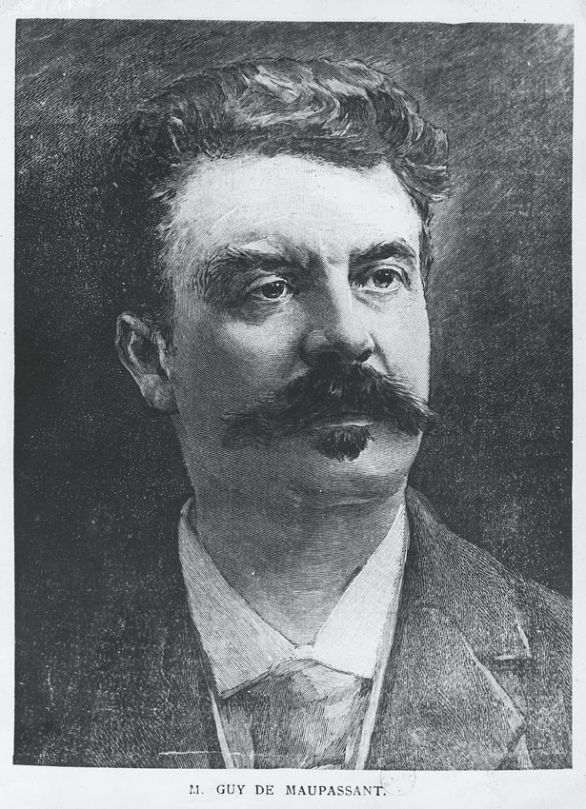 Ritratto dell'artista Guy de Maupassant Maupassant ebbe un modesto impiego al Ministero della Marina e, nel 1878, a quello della Pubblica Istruzione, tra una folla di impiegati che divennero poi bersaglio della satira impietosa di tante sue novelle. Flaubert gli diede molti consigli, tuttavia Maupassant rimase per un certo periodo incerto tra la poesia e la narrativa.
