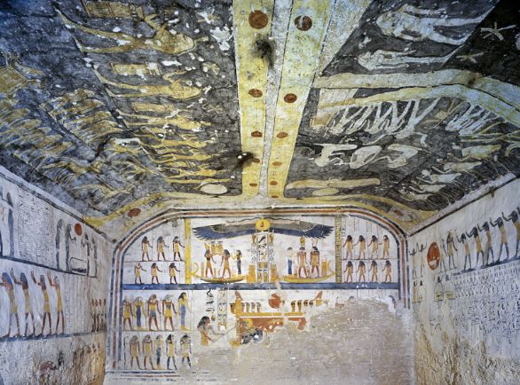 Affreschi, camera funeraria di Ramesse IX Luxor, Valle dei Re. Affreschi della camera funeraria di Ramesse IX (XX Dinastia, 1125-1107 a.C.).
© De Agostini Picture Library. Affreschi, camera funeraria di Ramesse IX Luxor, Valle dei Re. Affreschi della camera funeraria di Ramesse IX (XX Dinastia, 1125-1107 a.C.).
© De Agostini Picture Library.