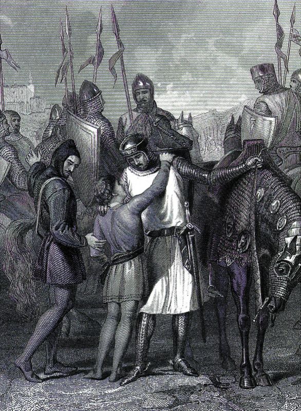 Incisione irlandese L’incisione ci riporta una tipica scena di vita quotidiana della nobiltà irlandese ai tempi della colonizzazione anglo-normanna (XII-XIII secolo). È una cena all’aperto a sottolineare i costumi frugali dei signori locali, con l’immancabile figura del bardo, il cantore-arpista della tradizione celtica (in basso a destra), che verrà poi a lungo perseguitato dai dominatori inglesi, come figura-simbolo della libertà irlandese. Incisione irlandese L’incisione ci riporta una tipica scena di vita quotidiana della nobiltà irlandese ai tempi della colonizzazione anglo-normanna (XII-XIII secolo). È una cena all’aperto a sottolineare i costumi frugali dei signori locali, con l’immancabile figura del bardo, il cantore-arpista della tradizione celtica (in basso a destra), che verrà poi a lungo perseguitato dai dominatori inglesi, come figura-simbolo della libertà irlandese.