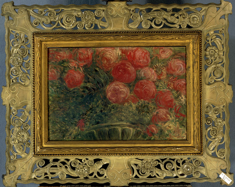 Rose, Gaetano Previati, olio su tela, 1900-1924 Previati si formò all'Accademia di Brera a Milano e le sue prime opere, fin dal 1890-91, furono di tipo divisionista, con l'uso del colore a stesure filamentose monocrome. In altre pitture coeve il tema del paesaggio venne risolto in uno squisito decorativismo di sapore già floreale.