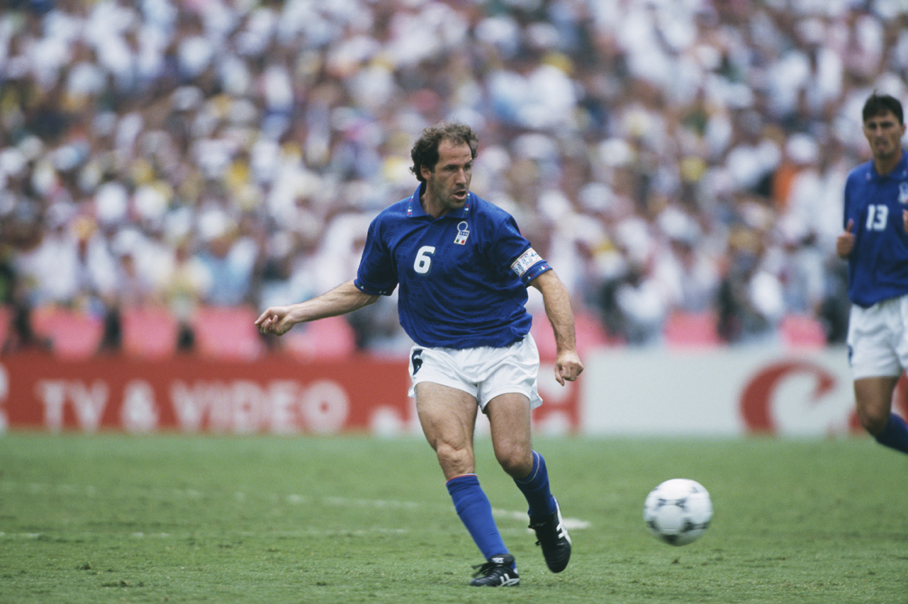Franco Baresi nel Mondiale del 1994 Il capitano dell'Italia Franco Baresi durante la finale del campionato del mondo del 1994. Brasile-Italia (3-2 ai rigori).